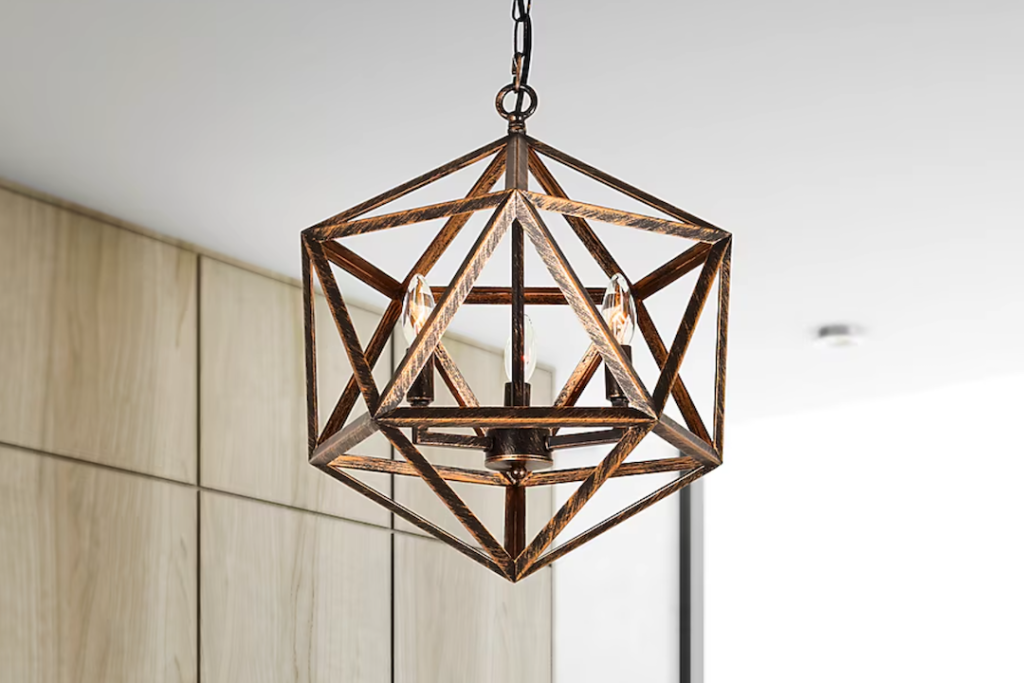 Modern Industrial Hexagonal Cage Pendant Light