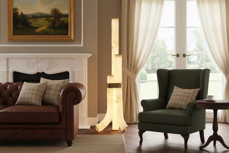 Enhance Your Space with a Tubular Alabaster Floor Lamp