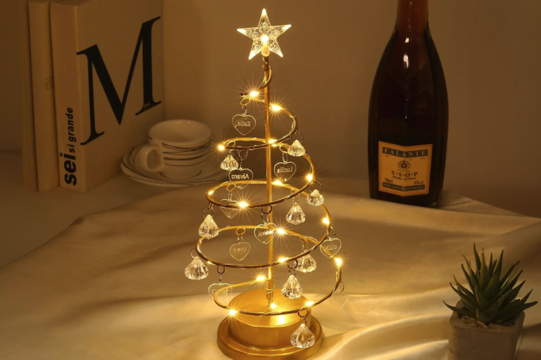 Sparkle and Shine: Christmas Tree Crystal Table Lamp