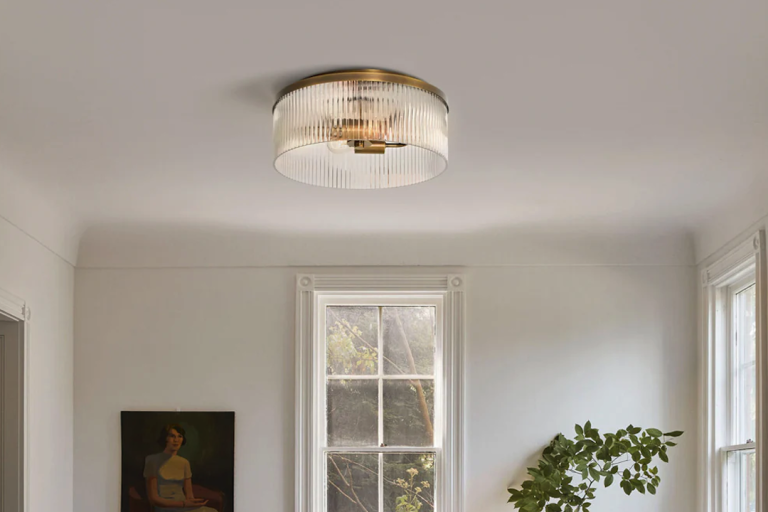Enhance Your Space with a Vertical Ribbed Glass Globe Ceiling Light