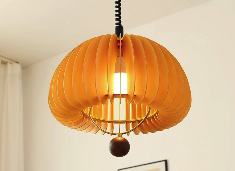 Unique Pumpkin Shaped Hanging Lamp Adds a Transparent Touch