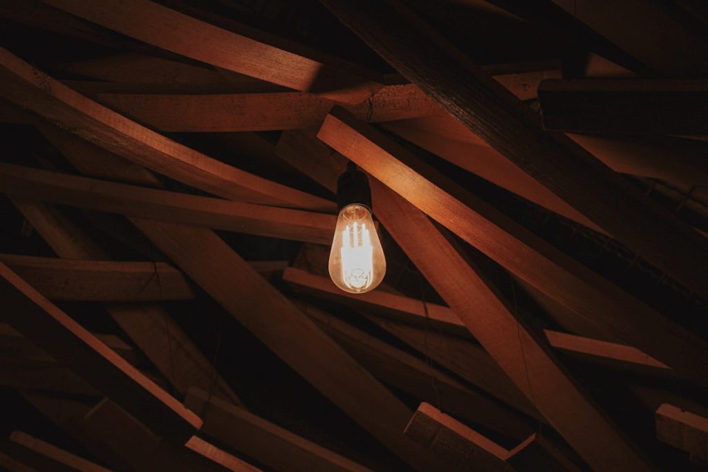 Photo wooden ceiling lights