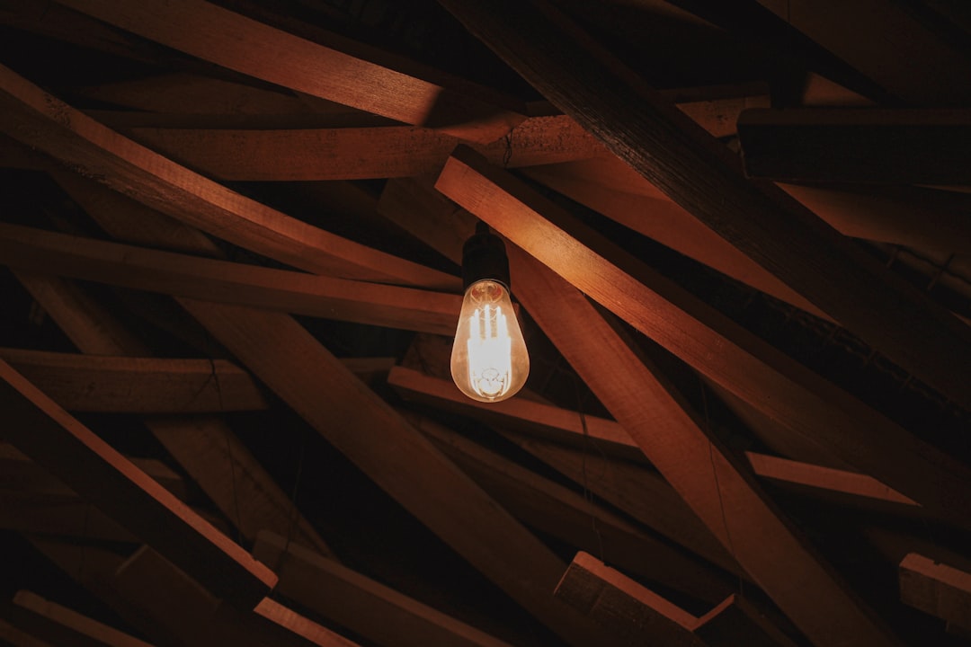 Photo wooden ceiling lights