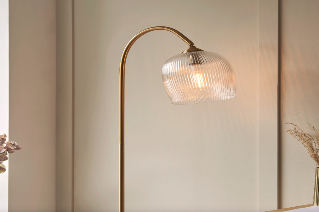 Enhance Your Living Room with the Best Ribbed Glass Arc Floor Lamp